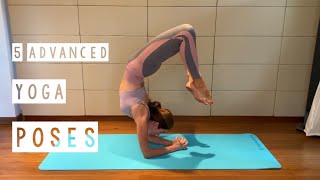 Yoga advanced asanas with names🧘‍♀️ 5 advanced yoga poses to practice at home 🙏🏻 [upl. by Tye384]