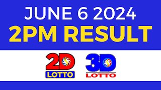 2pm Lotto Result Today June 6 2024  PCSO Swertres Ez2 [upl. by Sabec]