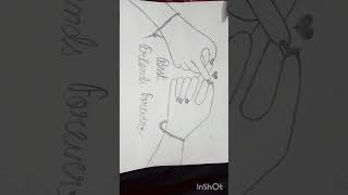 Best friend drawing  two friends drawing hand drawing sketch shading [upl. by Gawlas756]