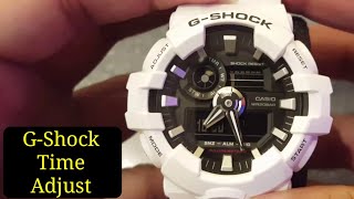 How to set the Date amp Time on Casio Gshock 5522 Analog and Digital  GA700 [upl. by Merlin]