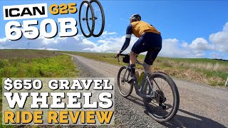 ICAN Cycling G25 650B Gravel Wheels w Panaracer GravelKing SK 48mm  Ride Review [upl. by Josephina466]