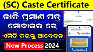 SC Caste Certificate Apply Online Odisha  Scheduled Caste Certificate Online Apply 2024 Odia [upl. by Dranoc]