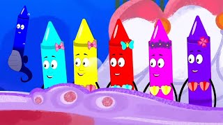 Five Little Mermaid Crayons Rhymes and Kids Song [upl. by Schnapp277]