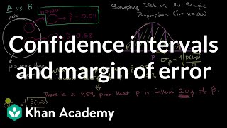 Confidence intervals and margin of error  AP Statistics  Khan Academy [upl. by Saidel]