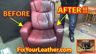 Leather Repair Video  Chair in MaroonB [upl. by Eerihs477]