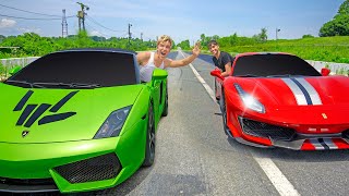 RACING the DOBRE BROTHERS Ferrari VS Lamborghini [upl. by Ikkin]