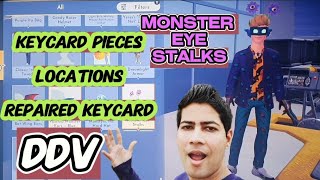 The Secret Item  Keycard Pieces Locations  Monster Eye Stalks  DDV  MONSTERS INC Update [upl. by Scutt]