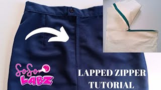 How To Sew A Lapped Zipper  Beginner Friendly Tutorial  SoSoLabz [upl. by Sargent413]