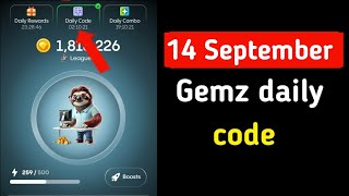 Gemz Daily Code Today 14 September  Gemz Daily Code  Gemz Daily Combo Today [upl. by Alletniuq73]