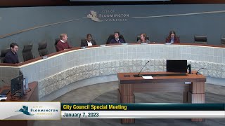 January 7 2023 Special Bloomington City Council Meeting [upl. by Leela]