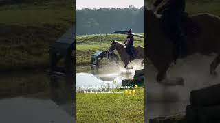 He just doesn’t want to get wet 😂 horse pony water eventing areaiiieventing [upl. by Tempest]