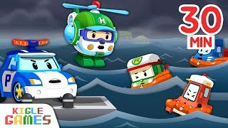 Robocar Poli Rescue Play Nonstop play  Policecar Firetruck Ambulance Rescueteam app  KIGLE GAMES [upl. by Snave649]