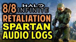 Retaliation Spartan Audio Logs All 8 Locations  Halo Infinite Collectibles Guide [upl. by Burlie]