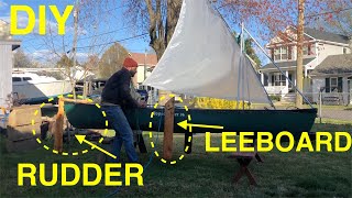 Building Leeboard amp Rudder for the Sail Canoe Using scrap wood [upl. by Pendleton716]