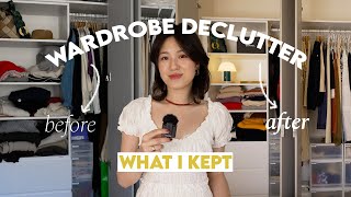 HUGE WARDROBE DECLUTTER amp TOUR  Clothes I Kept AFTER Decluttering [upl. by Tarra]