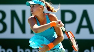 2017 BNP Paribas Open Quarterfinals  Kristina Mladenovic vs Caroline Wozniacki  WTA Highlights [upl. by Naesad]