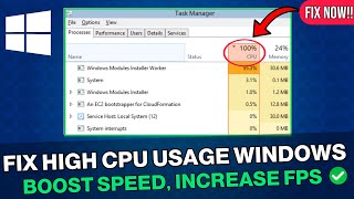 How To Fix High CPU Usage In Windows 10 Or 11  100 CPU Usage Fixed [upl. by Merrilee]