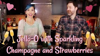 JellO Sparkling Champagne and Strawberries  Valentines Day Dessert Recipe [upl. by Leonie]