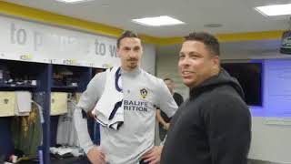 Ibrahimovic incontra il Fenomeno Ronaldo e reagisce così [upl. by Zondra]