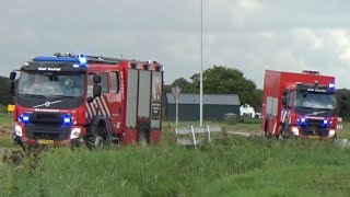 Brandweer OudGastel met spoed naar melding gebouwbrand op de Noordlangweg Dinteloord [upl. by Eirolav569]