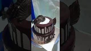 two tier chocolate cake design 😋cake chocolatedessert viral [upl. by Sidonius]