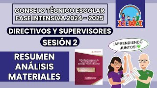 CEAA Análisis SESIÓN 2 Fase Intensiva Directores y Supervisores Fase Intensiva CTE Agosto 2024 [upl. by Rep]