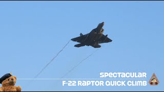 Spectacular F22 Raptor Quick Climb Out RAF Lakenheath  AK TAIL UnrestricTED Climb USAF 3rd Wing [upl. by Bern]