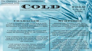 COLD AS PATHOGENIC FACTOR IN TCM [upl. by Latreece]