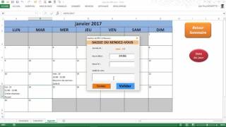 EXCEL VBA  Comment saisir vos Rendezvous dans un Calendrier [upl. by Akkim]