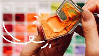 PAINT WITH ME Jelly Gouache Paint 56 colors  calm day of painting [upl. by Shing]