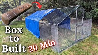 Metal Frame Chicken Coop Build Start to Finish  6 hours in 20 mins [upl. by Atsirhcal438]