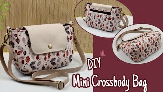 DIY Cara Membuat TasMini Crossbody Bag Tutorial amp Pattern [upl. by Annahoj]