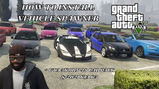 How to Install AddOn Vehicle Spawner  Car Pack  GTA 5 MODS [upl. by Letty509]