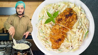 BETTER THAN RESTAURANT Pasta in White Sauce  Creamy and Cheesy Pasta with Chicken [upl. by Ludlew]