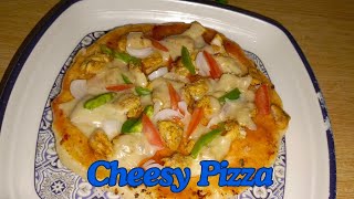 Pizza in a Pan Cheesy Pan Pizza Recipe  Chicken Tikka Pizza Delicious Feasts [upl. by Anchie]