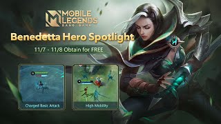 Hero Spotlight  Benedetta  Shadow Ranger  Mobile Legends Bang Bang [upl. by Lila]