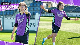 MODRIĆS UNBELIEVABLE GOAL in Real Madrids training [upl. by Bettye]