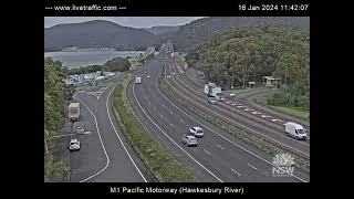 M1 Pacific Motorway at Hawkesbury River Bridge  2024Jan16  Australia [upl. by Enilekaj774]