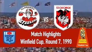 Illawarra Steelers vs St George Dragons  1990 Round 7  HIGHLIGHTS [upl. by Aivilys]