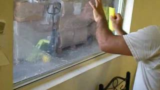 Hurricane security window film installation by wwwwindowtintfactorycom [upl. by Vaios]