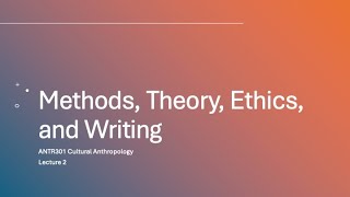 Methods Theory Ethics amp Writing [upl. by Nove]