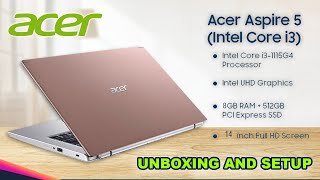 Aspire 5 A51454344A  Unboxing Acer Aspire 5  Intel Core i3 11th Gen  Sakura Pink [upl. by Treblihp]