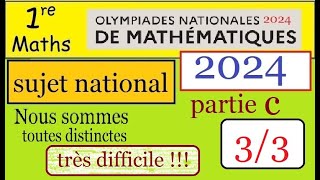 Olympiades nationales de mathématiques 2024 corrigé exercice 2  partie 3 Sommes toutes distinctes [upl. by Yelloh164]