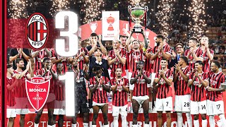 SaelemaekersJovićReijnders for the Trofeo Silvio Berlusconi  AC Milan 31 Monza  Highlights [upl. by Murry]