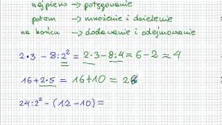 Kolejność wykonywania działań  Matematyka Szkoła Podstawowa i Gimnazjum [upl. by Ahsauqal104]