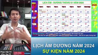 Lịch âm dương năm 2024 Tết Nguyên Đán âm lịch năm 2024 vào ngày bao nhiêu dương [upl. by Sewoll]