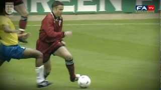 Le Saux recreates his stunning goal for England v Brazil at Wembley in 95  FATV [upl. by Calvo211]