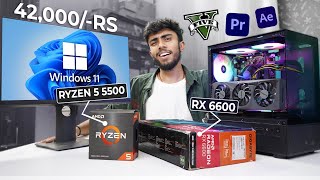 42000RS BEST AMD PC BUILD ⚡️ With 8GB GPU  Best For Gaming amp Editing At Max Settings 🤩 [upl. by Cressler]