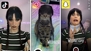 DE MEEST POPULAIRE WEDNESDAY FILTERS van TIKTOK SNAPCHAT EN INSTAGRAM UITPROBEREN  Fan Friday [upl. by Ibor800]