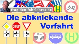 VORFAHRTSREGELN ERKLÄRT  ABKNICKENDE VORFAHRT THEORIE LERNEN FÜR DEN FÜHRERSCHEIN [upl. by Geaghan946]